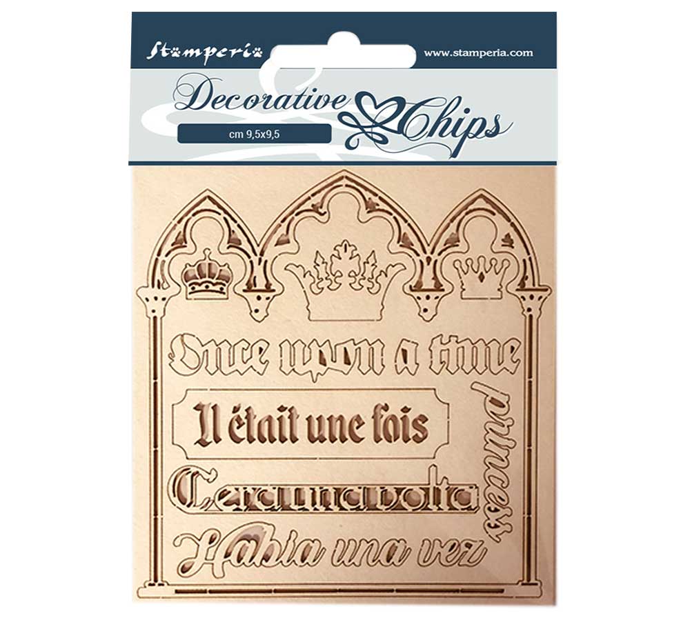 Stamperia 14 x 14 cm Decorative Chips Sleeping Beauty Quotes
