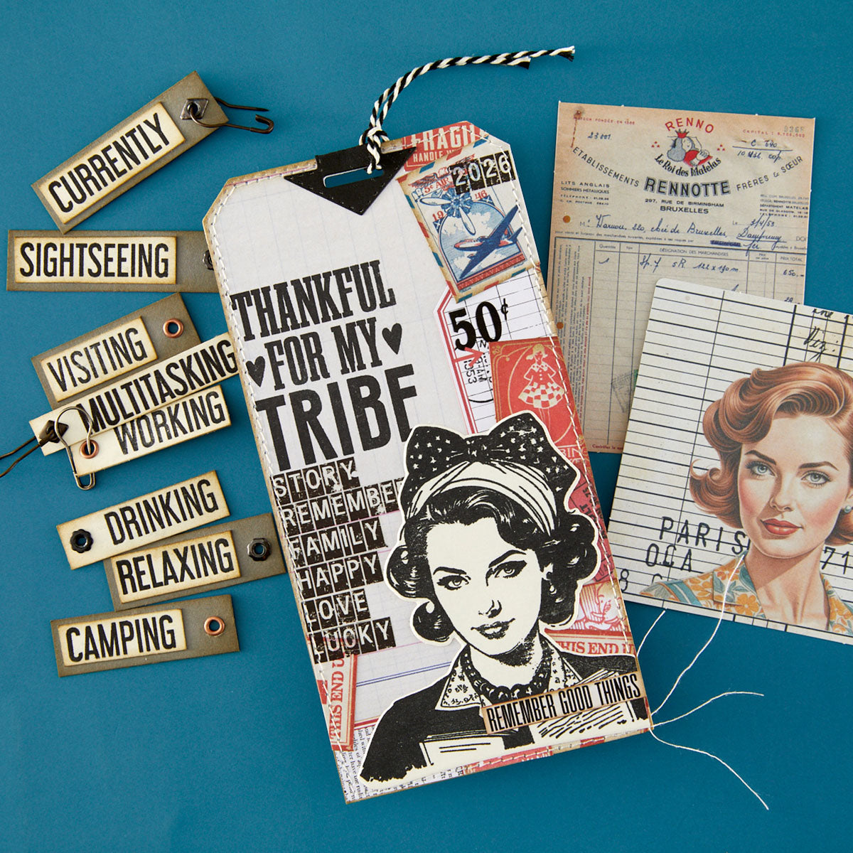 Spellbinders Turn the Page Stamp & Die Set ING Words by Esther Glas