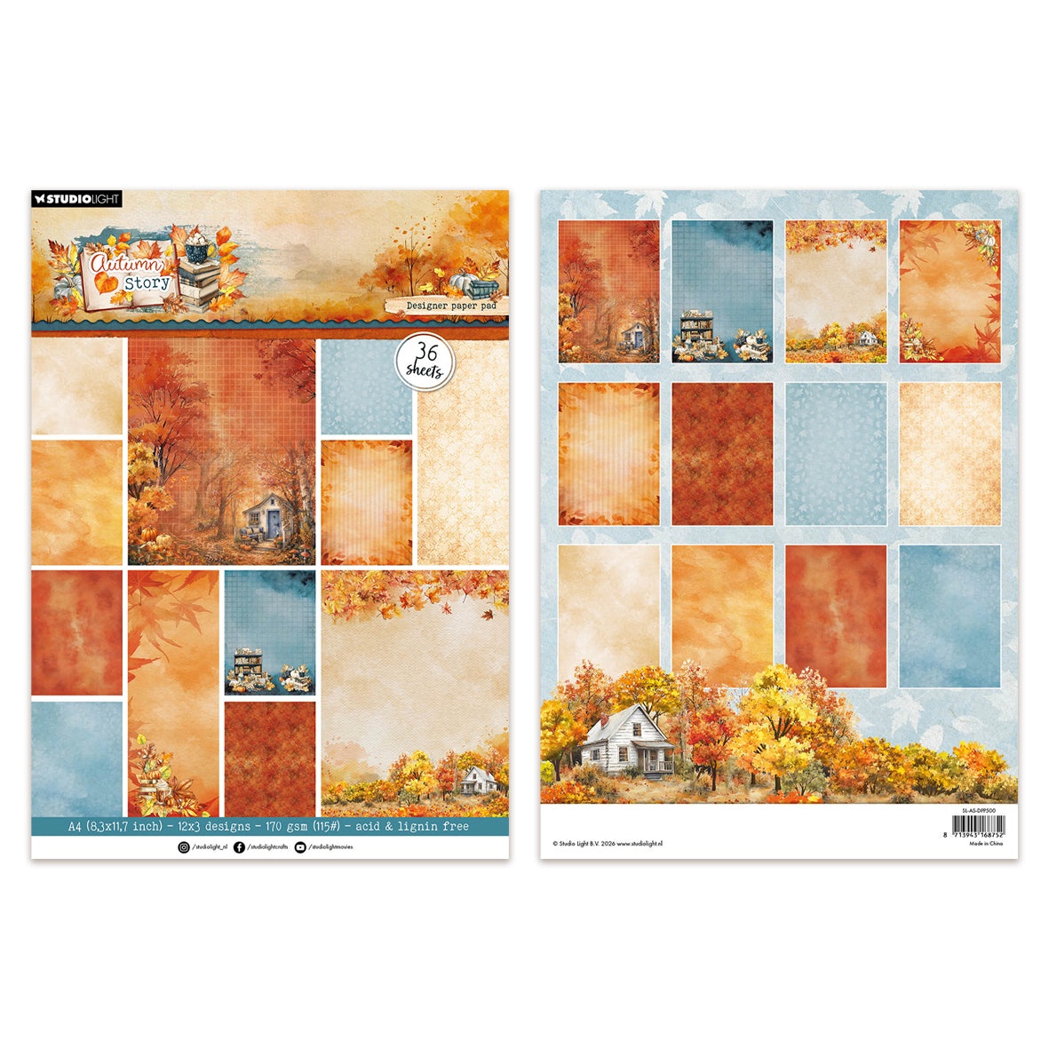 Studio Light Designer paper pad Background paper Autumn Story