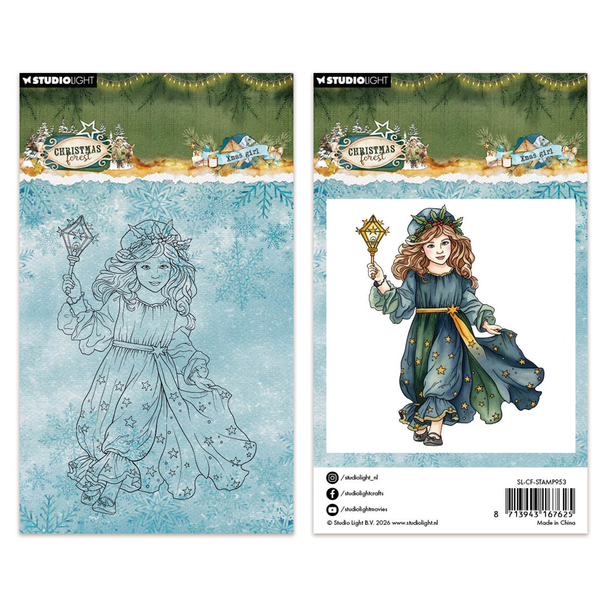 Studio Light Clear Stamps Xmas Girl Christmas Forest
