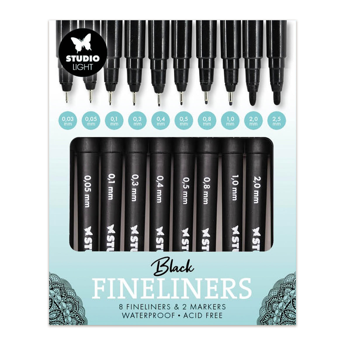 Studio Light Fineliners 8x Fineliners, 2x Markers Consumables