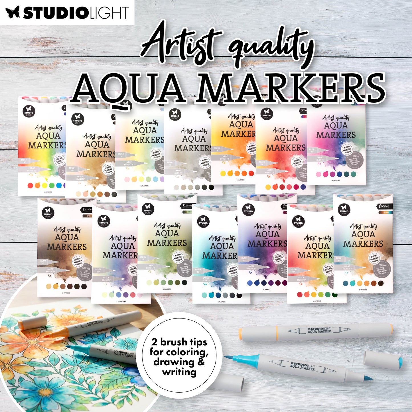 Studio Light Aqua Markers Desert Essentials Complete Bundle
