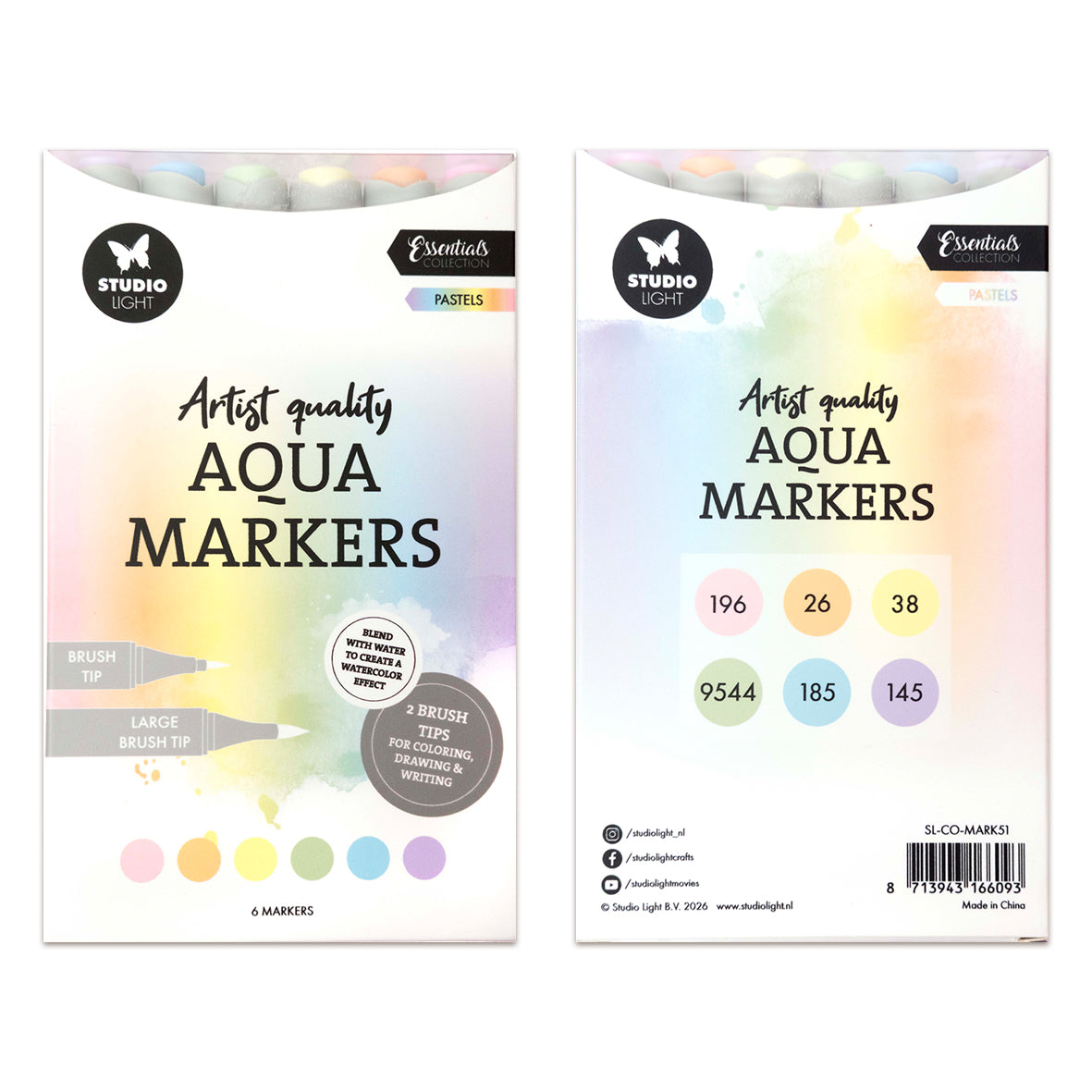 Studio Light Aqua Markers Pastels Essentials