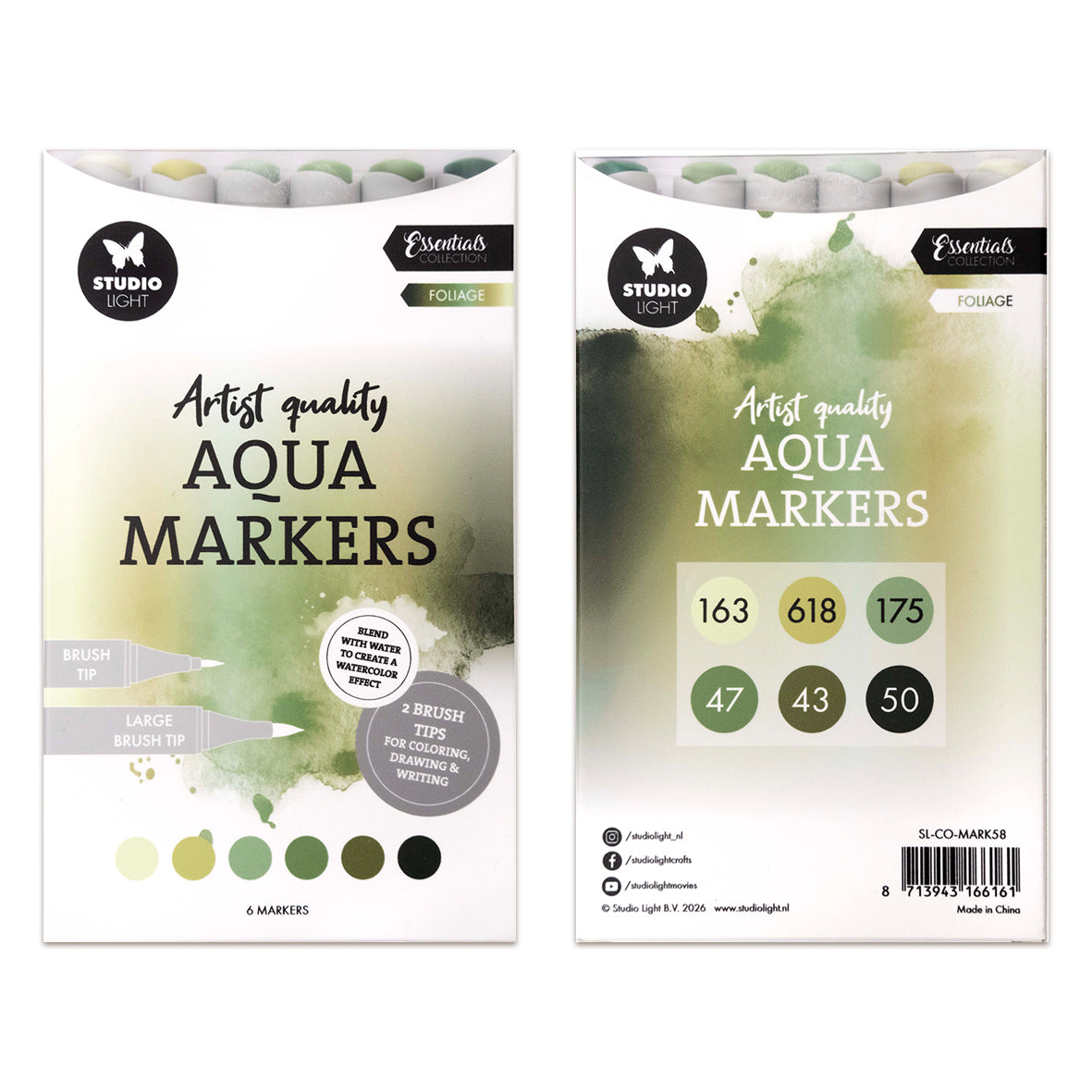 Studio Light Aqua Markers Foliage Essentials