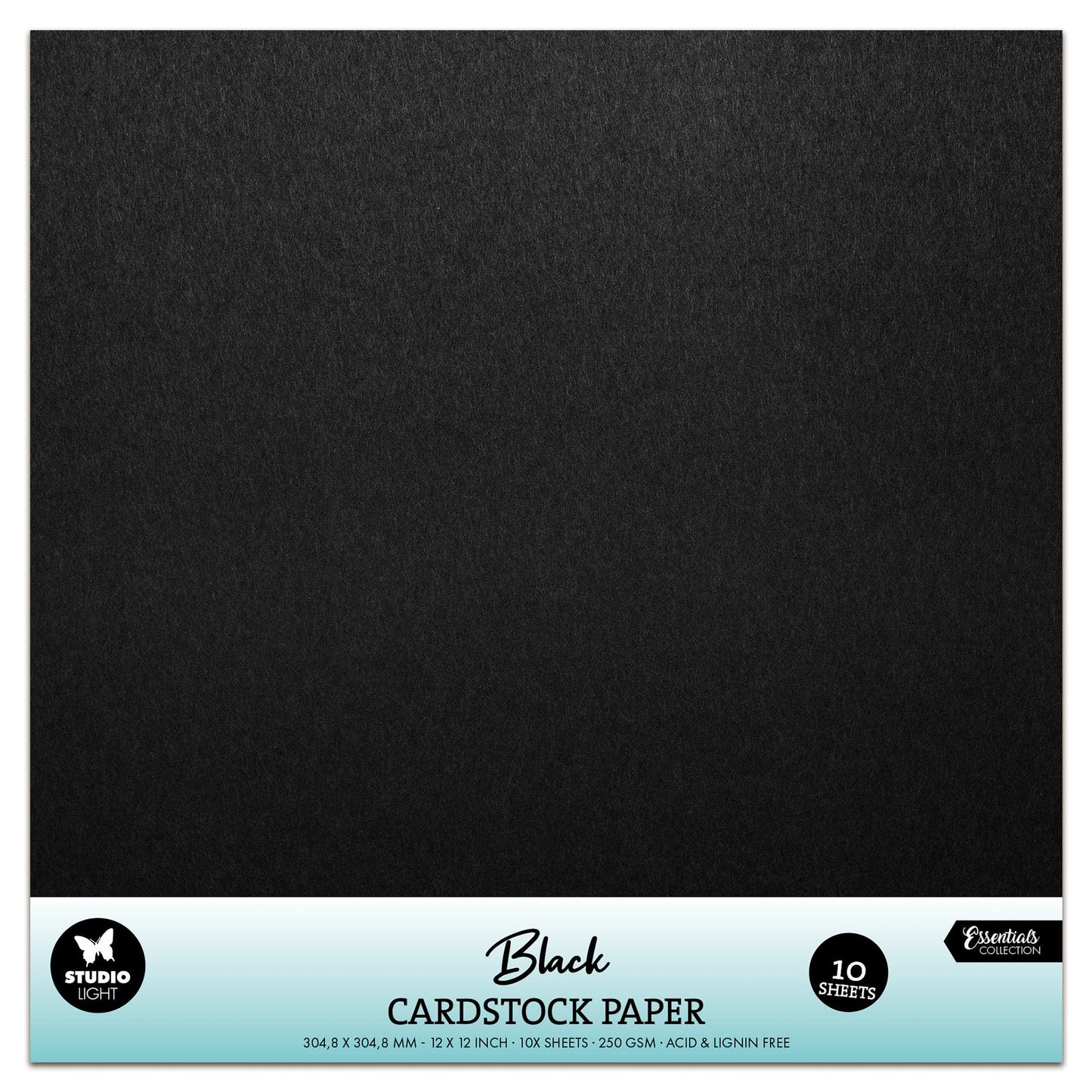 Studio Light Essentials Black Cardstock 30x30cm - 250 gsm
