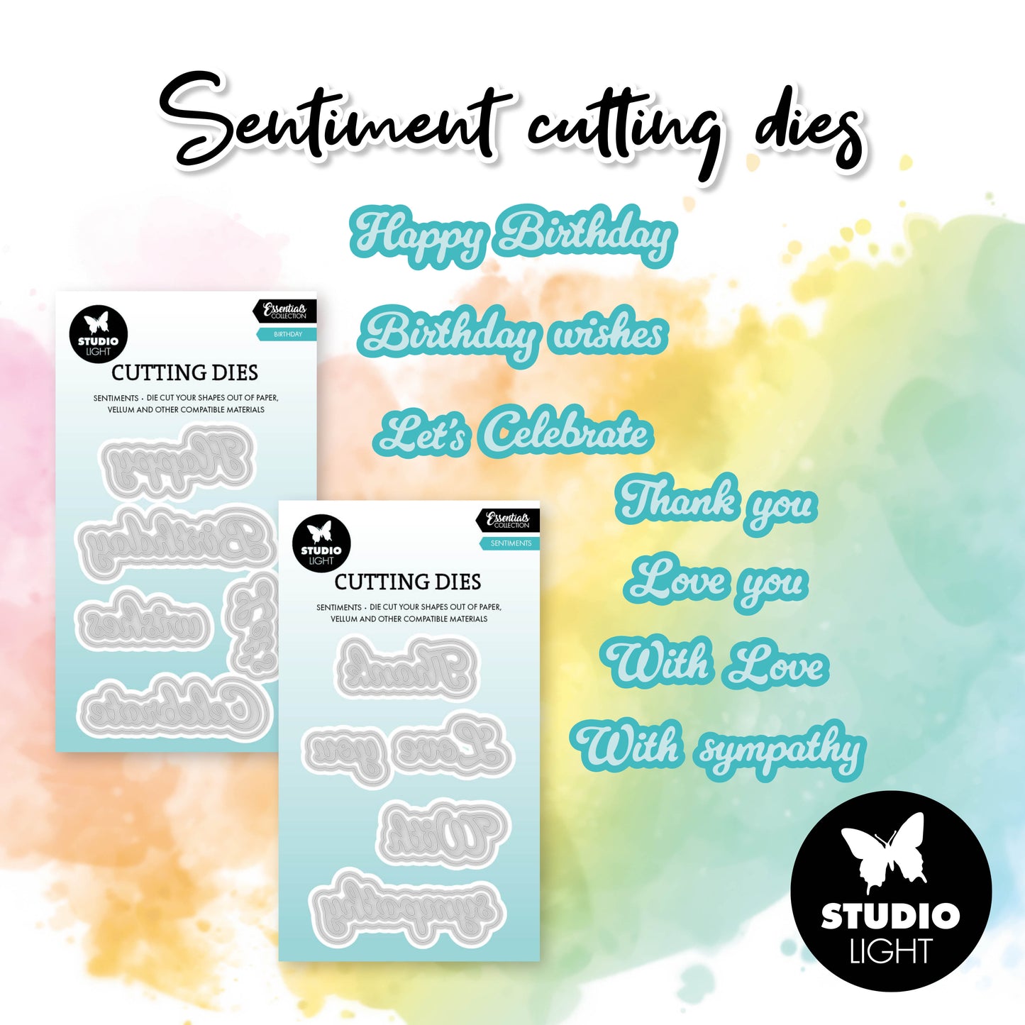 Studio Light Essentials Sentiment Cutting Die Bundle