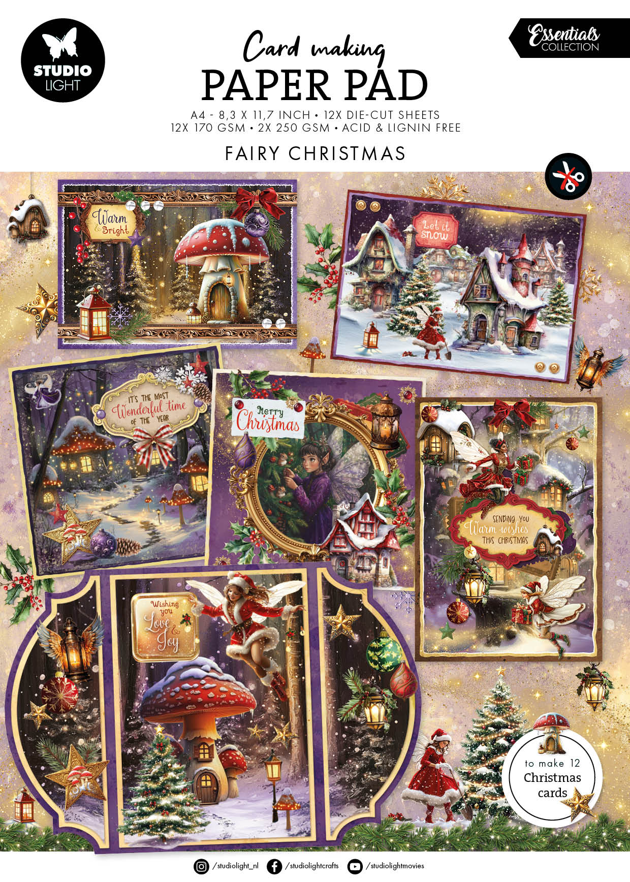 Studio Light Essentials Fairy Christmas Paper Elements Bundle