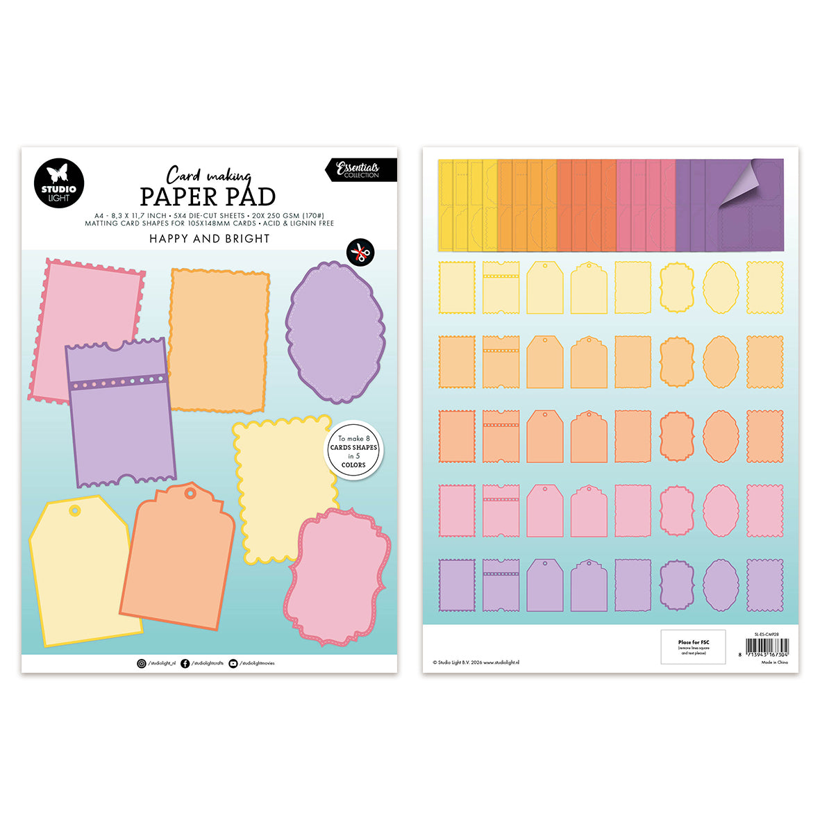 Studio Light Card making pad Happy and Bright