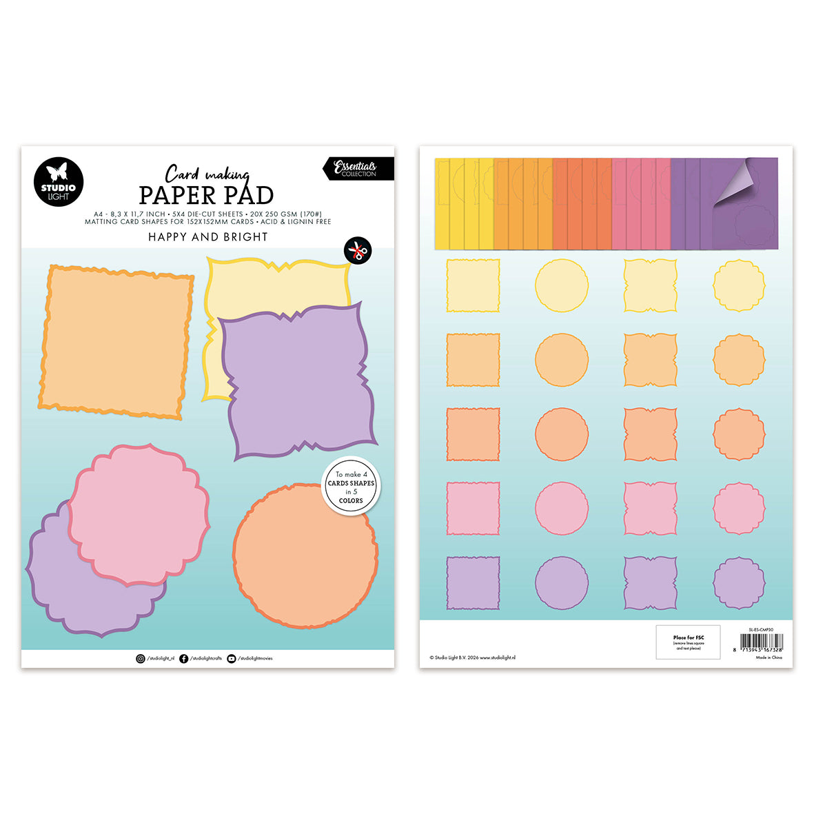 Studio Light Card making pad Happy and Bright