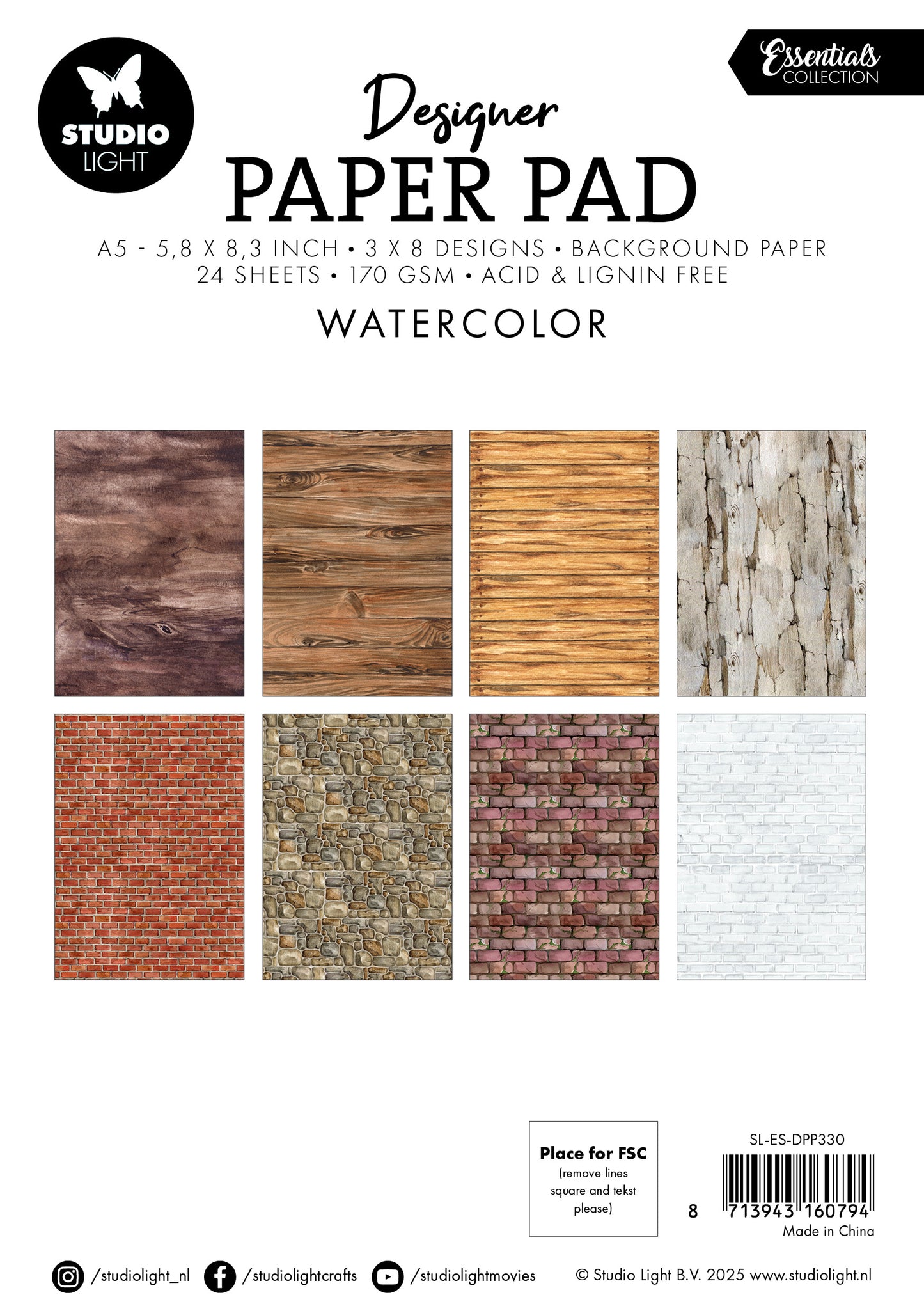 Studio Light Designer Paper Pad Watercolor Essentials