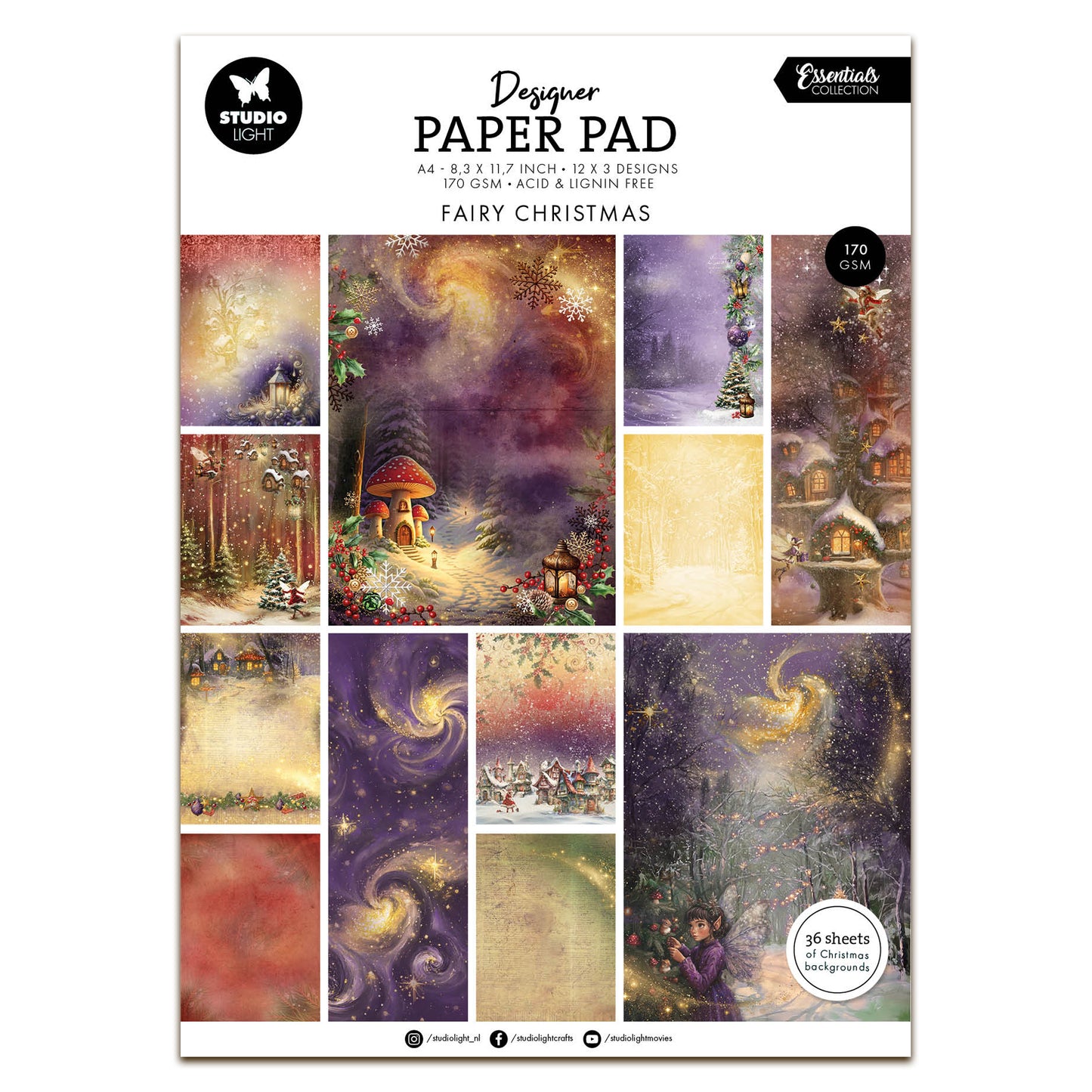 Studio Light Essentials Designer Paper Pad Fairy Christmas