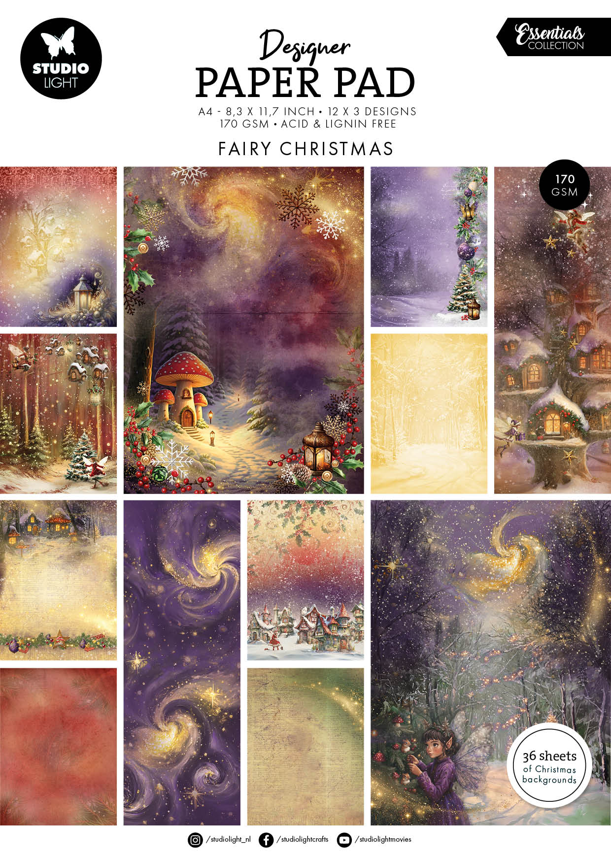 Studio Light Essentials Fairy Christmas Paper Elements Bundle