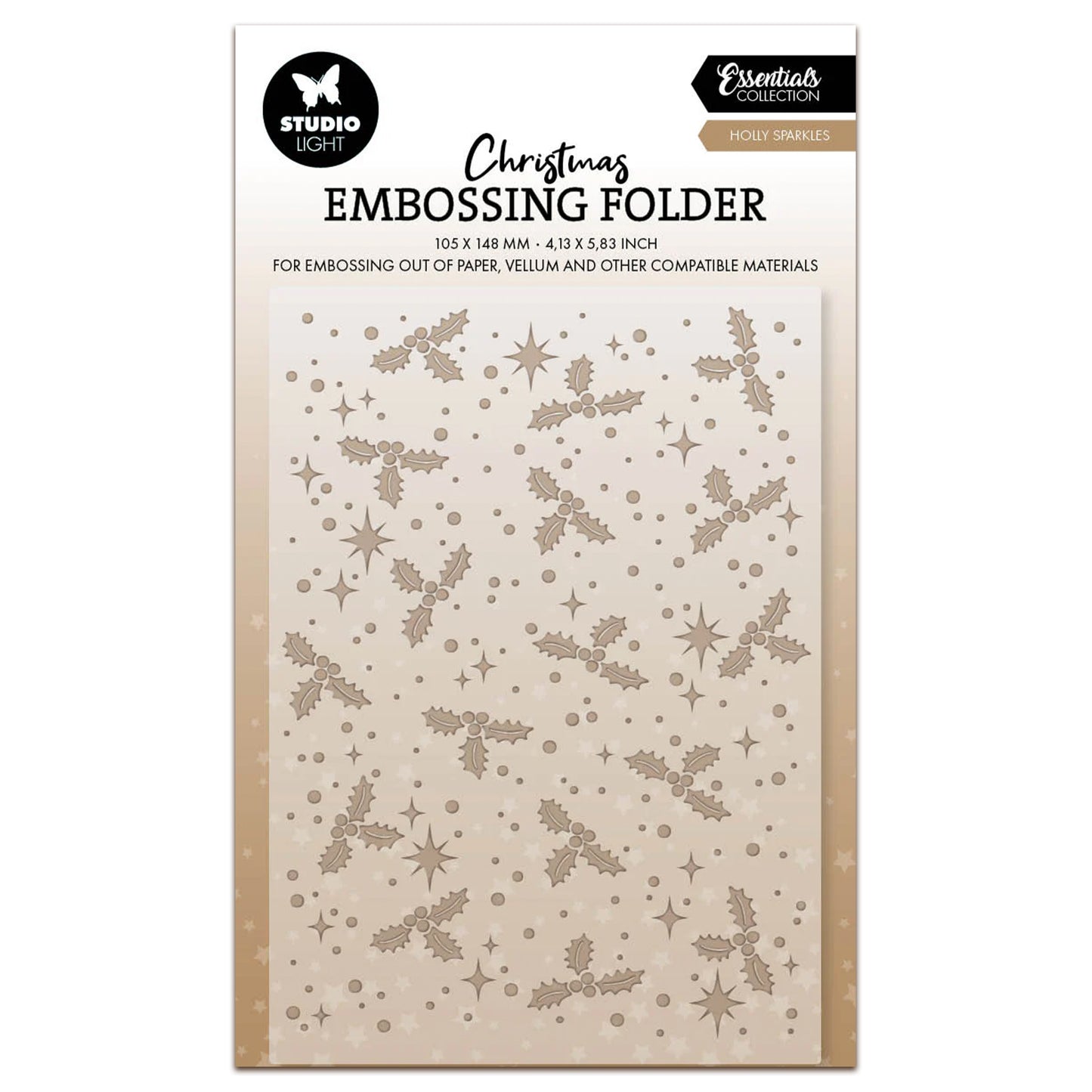 Studio Light Essentials Embossing Folder Holly Sparkles