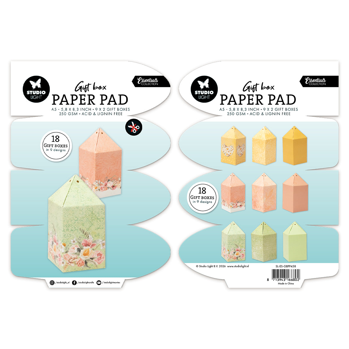 Studio Light Giftbox Paper Pad Candybox 18 Sheets