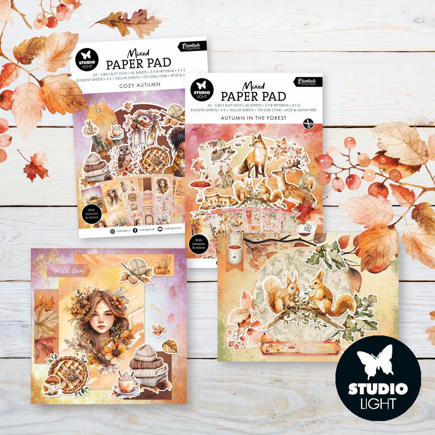 Studio Light Essentials Mixed Paper Pad Bundle - Autumn