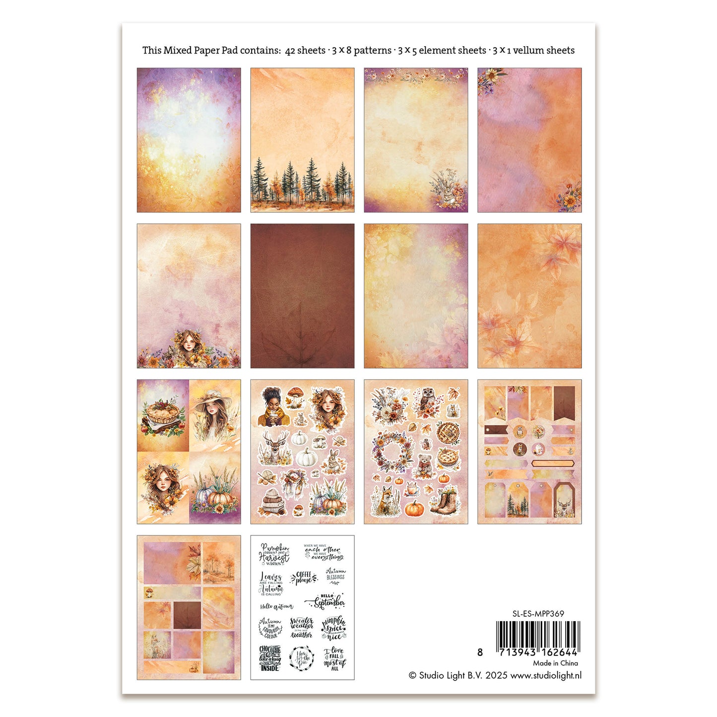 Studio Light Essentials Mixed Paper Pad - Cozy Autumn