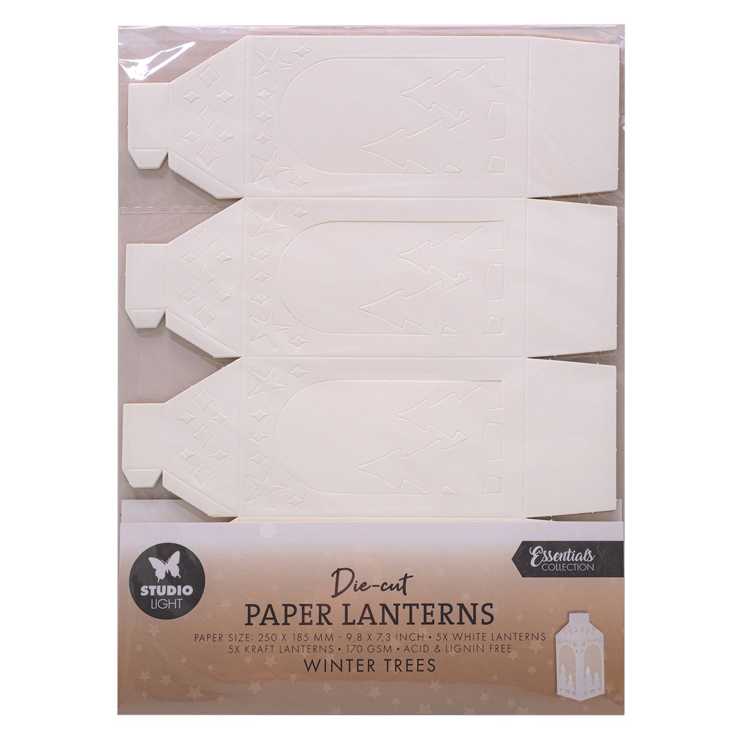 Studio Light Essentials Die-cut Paper Lanterns Winter Trees