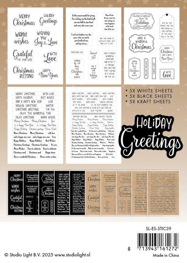 Studio Light Essentials Sticker Pad X-mas Sentiments