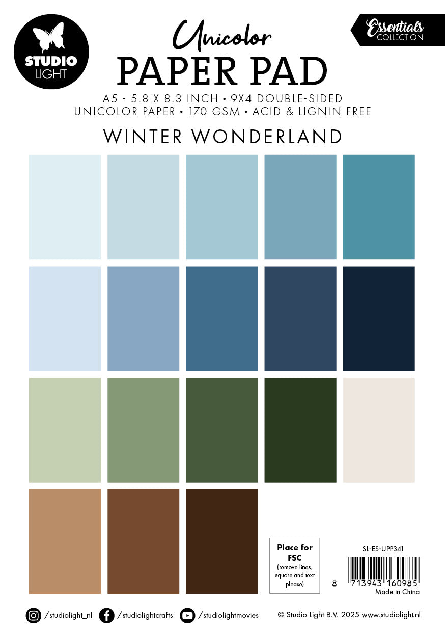 Studio Light Winter Wonderland Unicolor Paper Pad