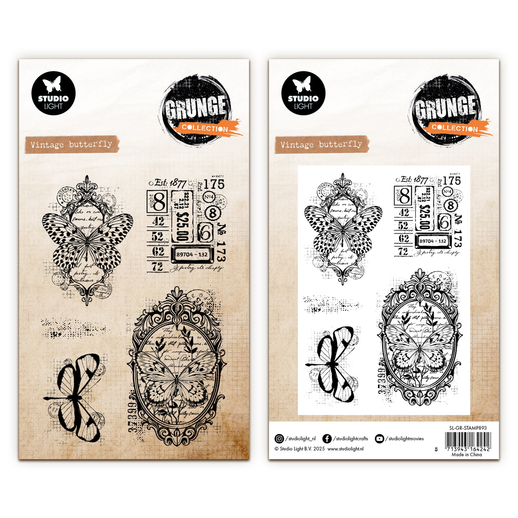 Studio Light Grunge - Clear Stamp Vintage Butterfly – AALL & Create