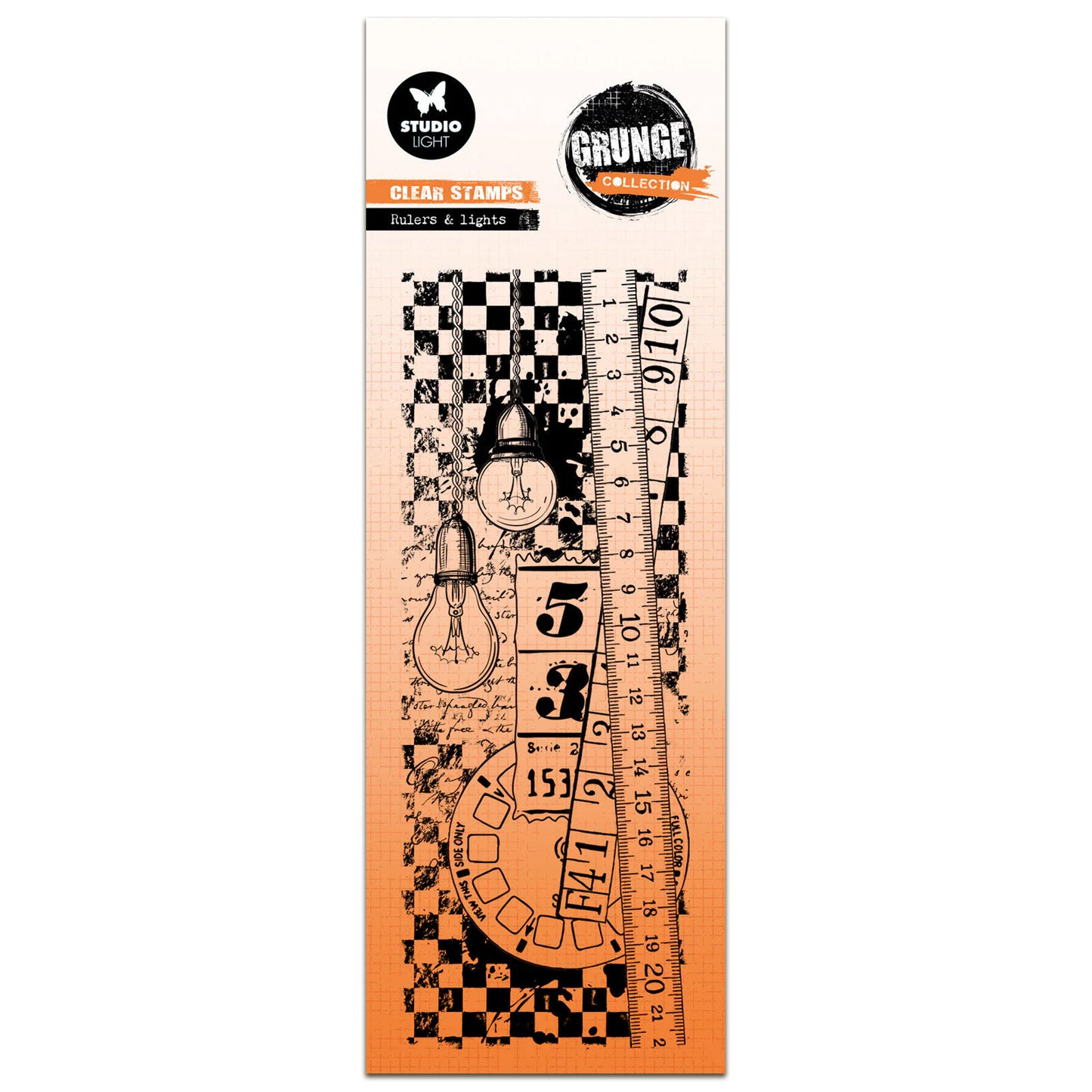 Studio Light Grunge Clear Stamp - Rulers & Lights - Nr.822