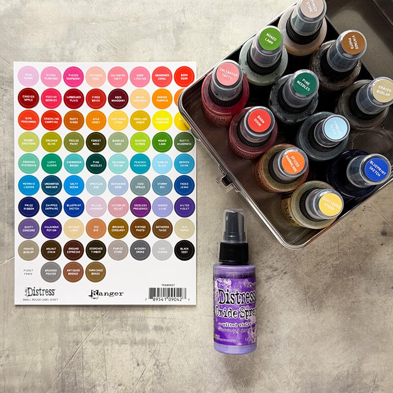 Ranger Tim Holtz Distress® Small Round Label Sheet- White Printing