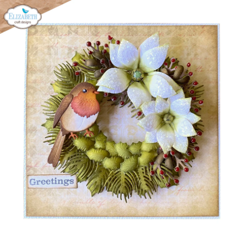 Elizabeth Craft Designs Festive Holly - Die Holiday Wreath