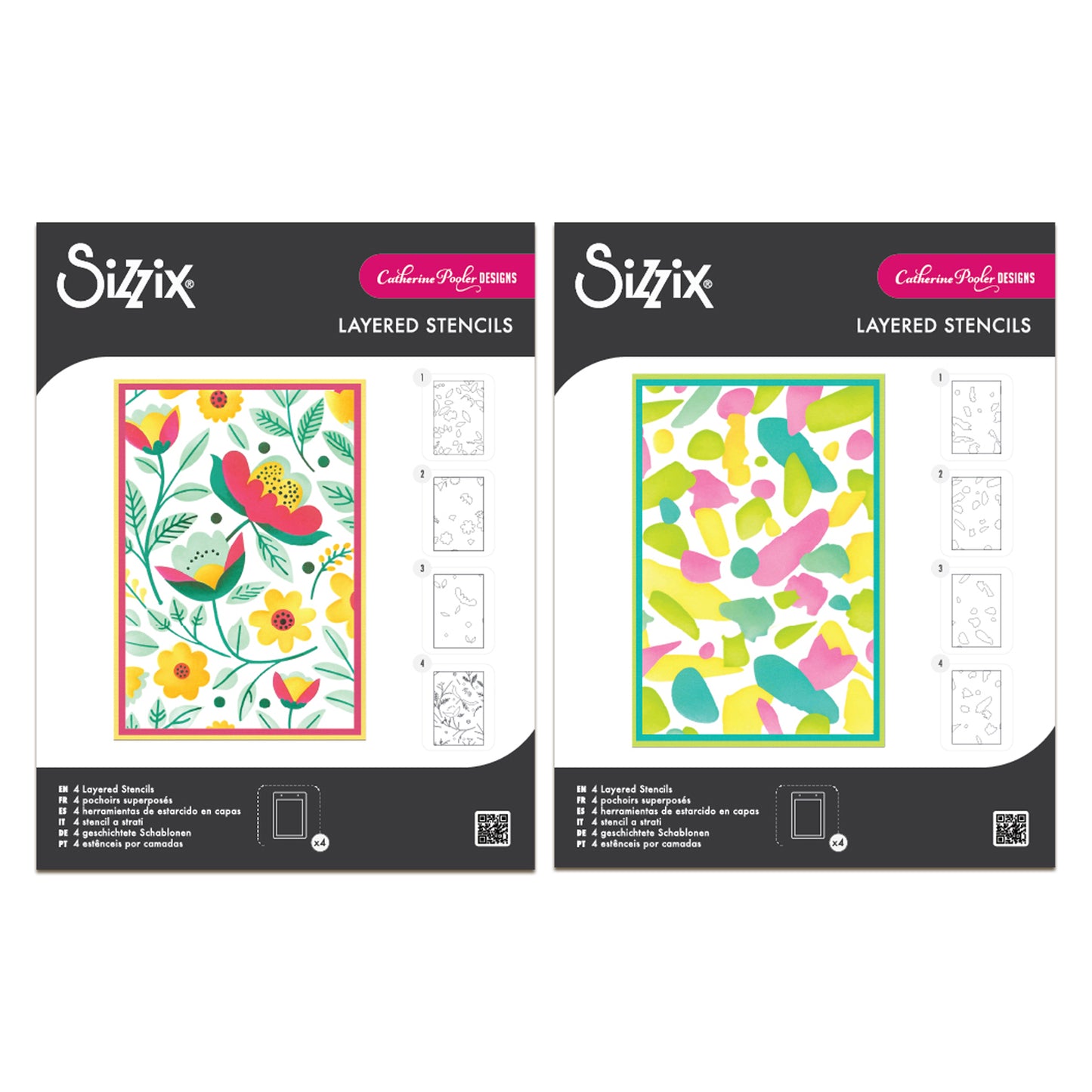 Sizzix A6 Layered Stencils Bundle by Catherine Pooler