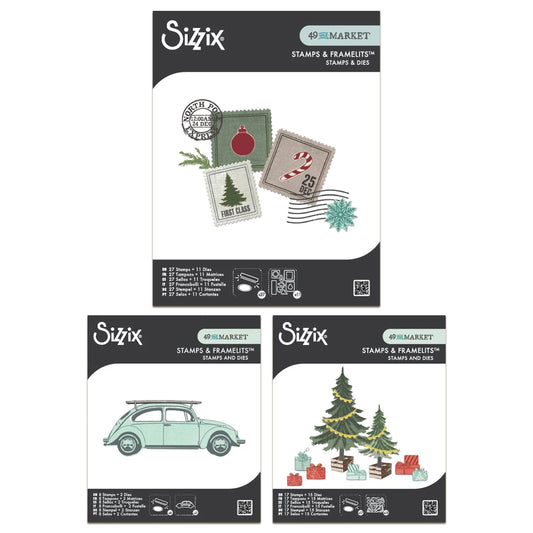 Sizzix Clear Stamp & Framelits Bundle 1 by 49 and Market