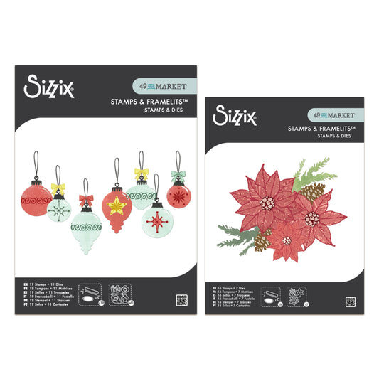 Sizzix Clear Stamp & Framelits Bundle 2 by 49 and Market