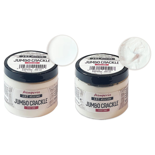 Stamperia Art Stories Texture Paste Jumbo Crackle Duo - Step 1 & Step 2