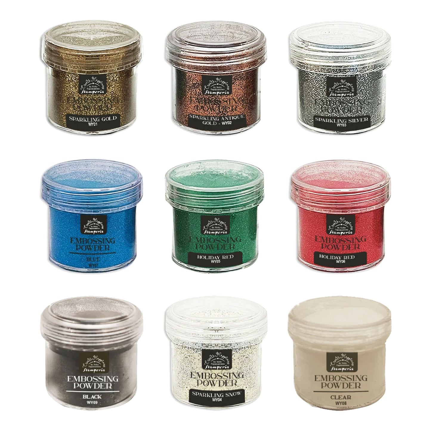 Stamperia Create Happiness Embossing Powder Complete Collection - 9 Colours
