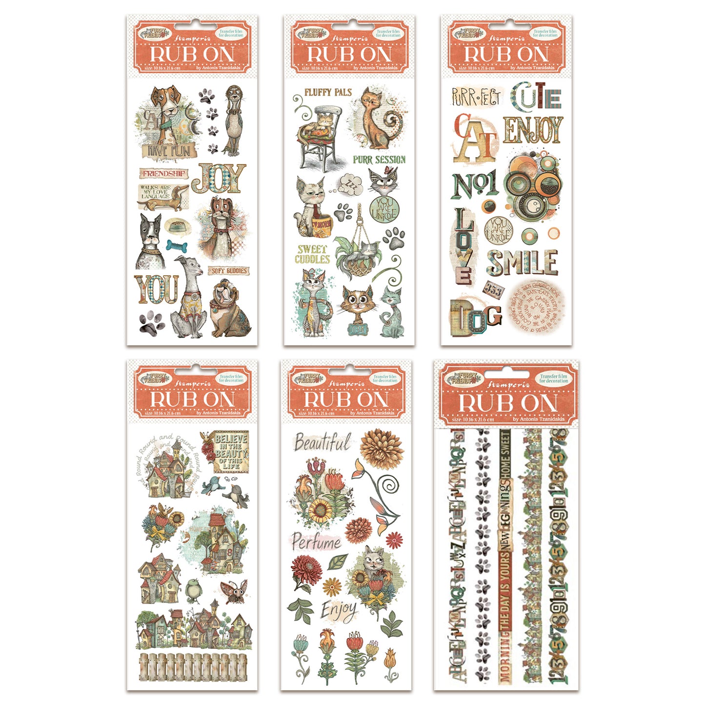 Stamperia Furry Friends Rub Ons Bundle