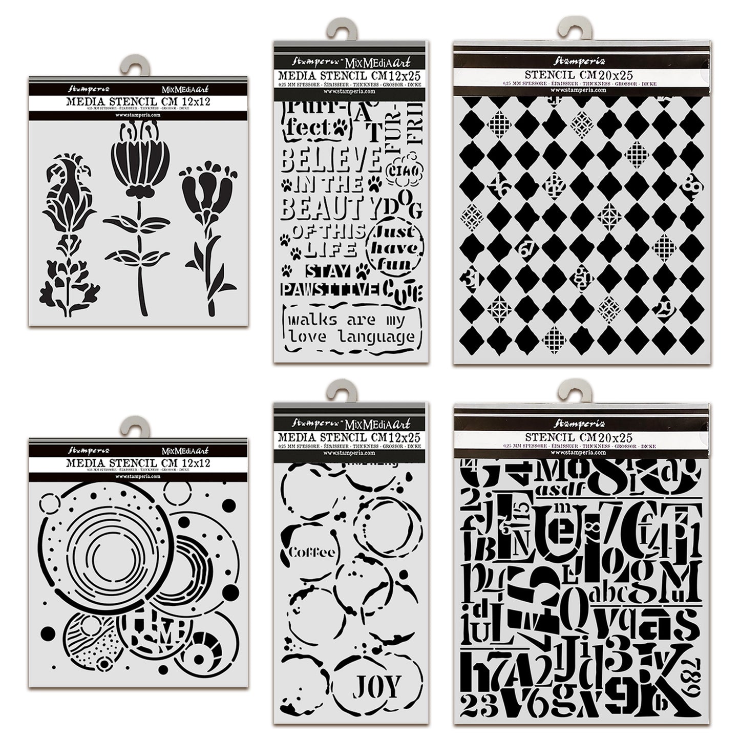 Stamperia Furry Friends Thick Stencil Bundle