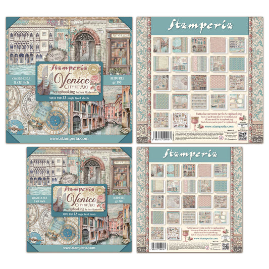 Stamperia Venice City of Art 8x8" 12x12" Maxi Paper Pack Bundle