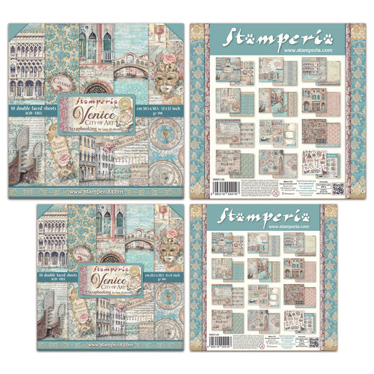 Stamperia Venice City of Art 8x8 & 12x12" Paper Pack Bundle
