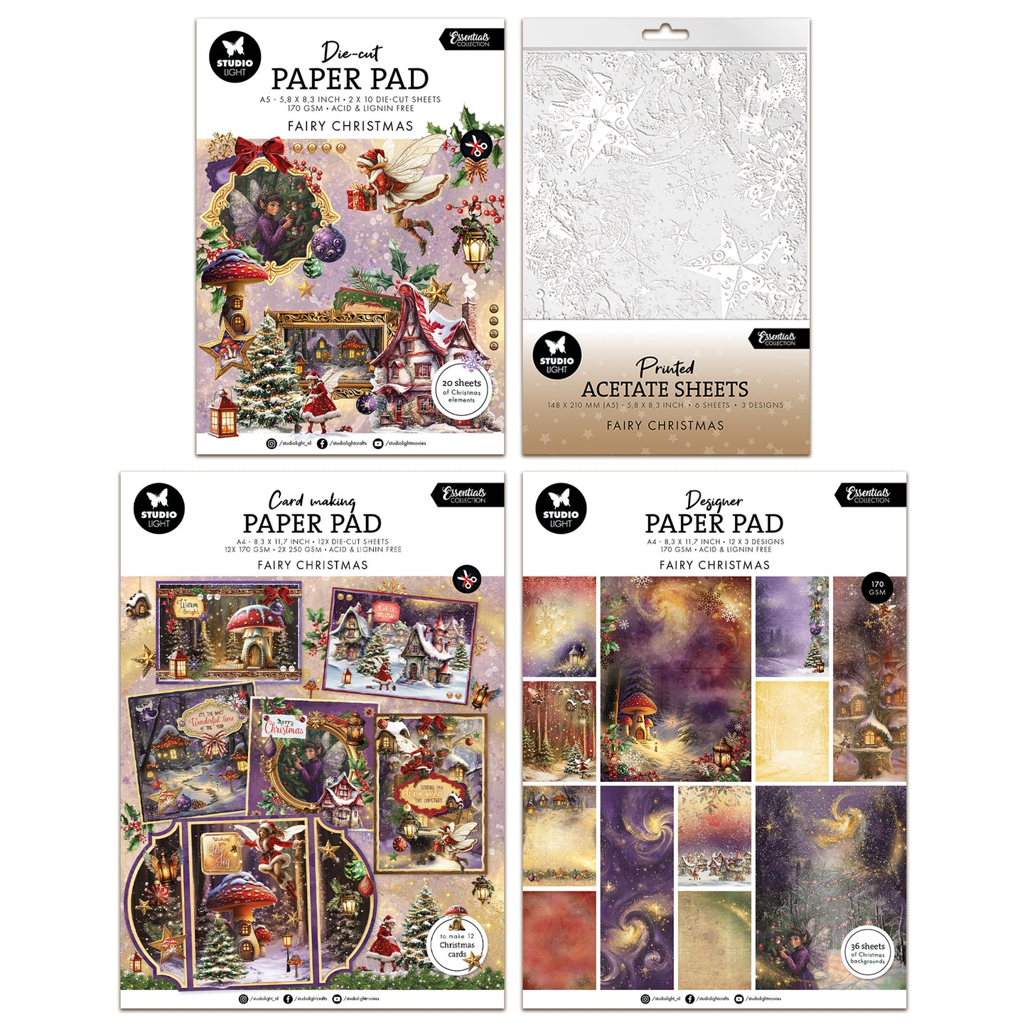 Studio Light Essentials Fairy Christmas Paper Elements Bundle