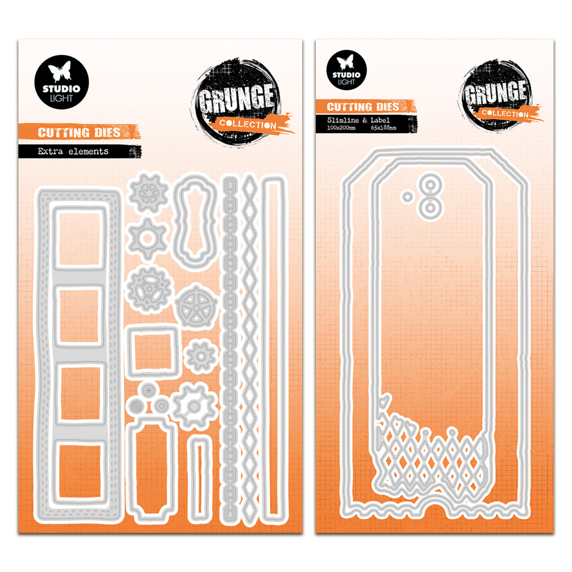 Studio Light Grunge Cutting Dies - Tag Shapes & Extra Elements