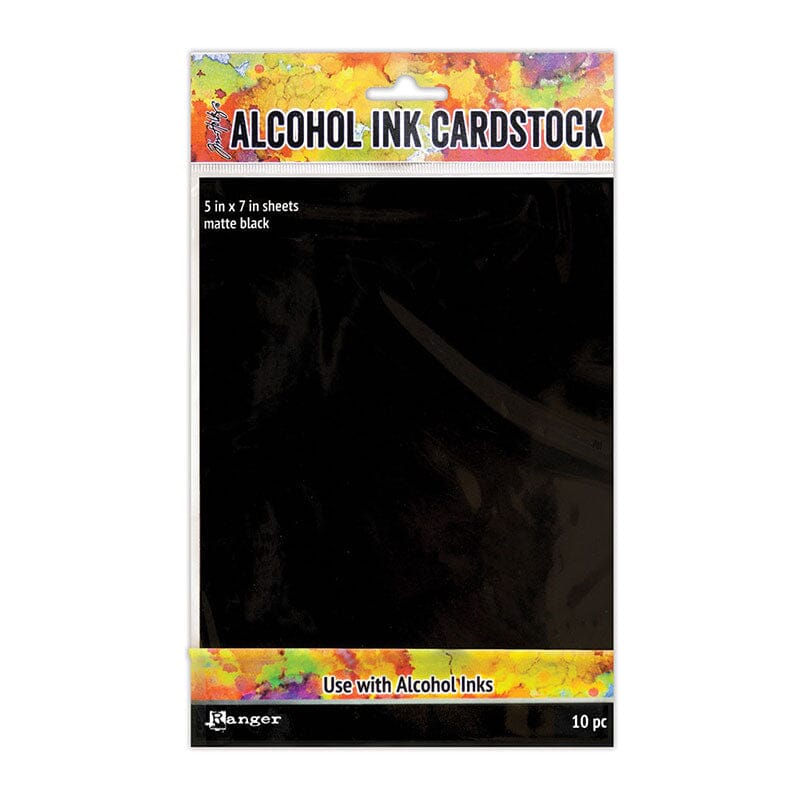 Ranger Tim Holtz® Alcohol Ink Cardstock Black Matte 5x7", 10pc