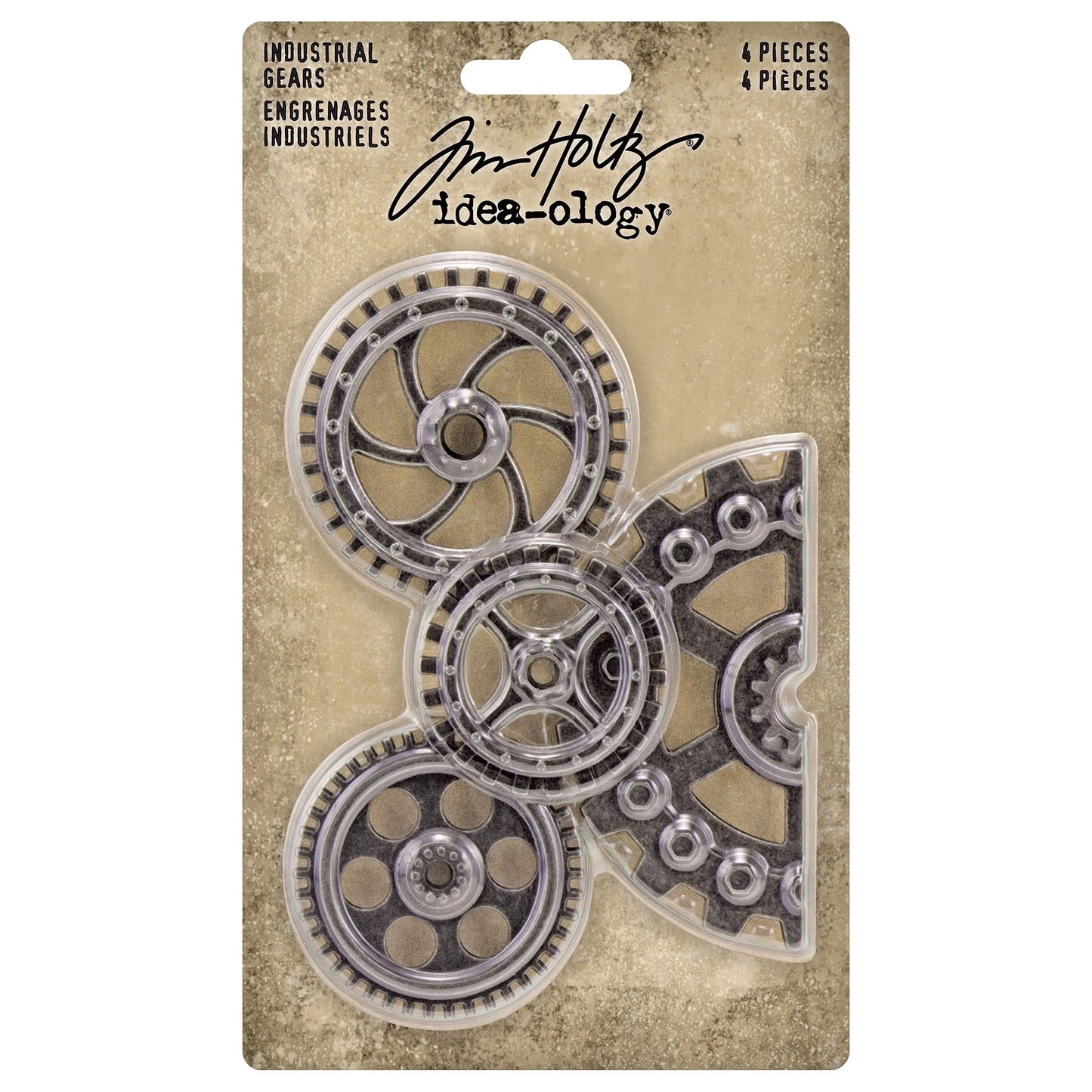 Idea-ology Tim Holtz Metal Industrial Gears 1.5" To 3" 4 Pcs - Antique Nickel