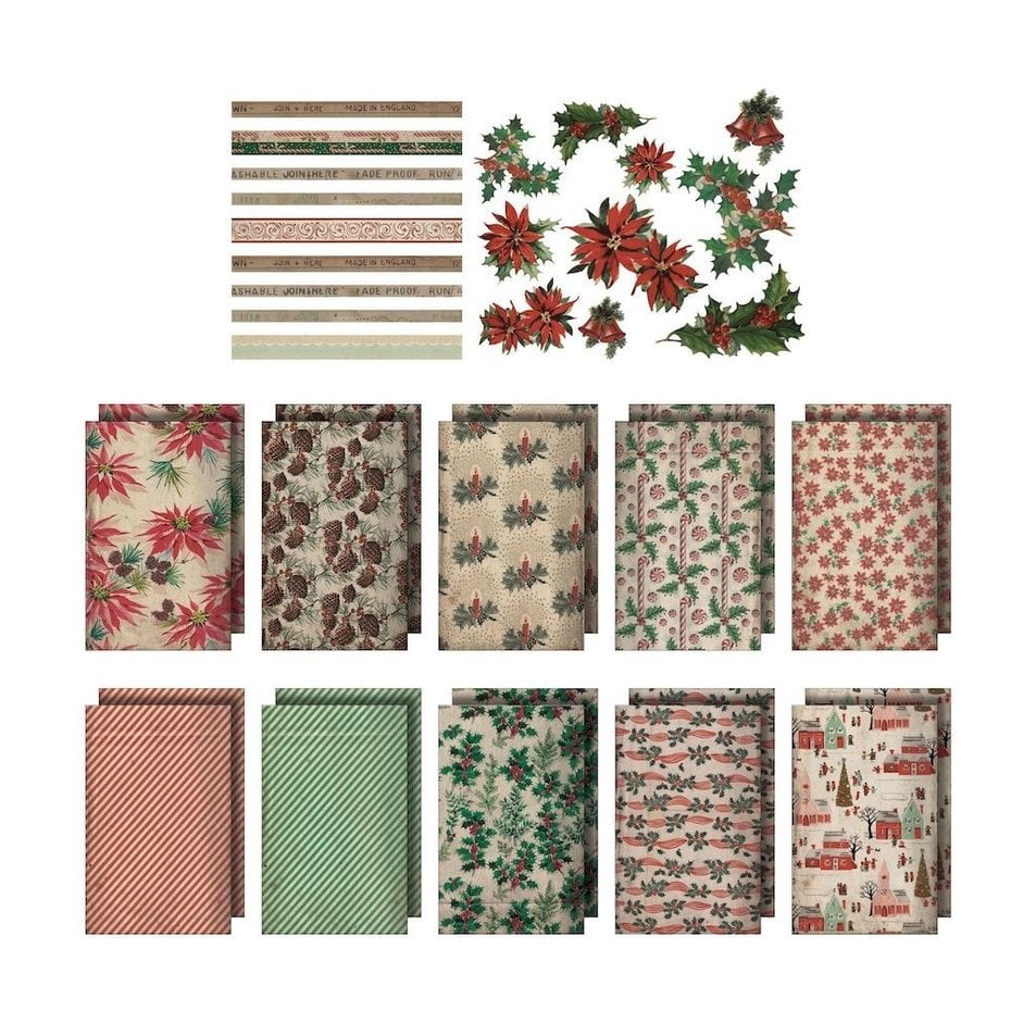 Idea-ology Tim Holtz Christmas Worn Wallpaper