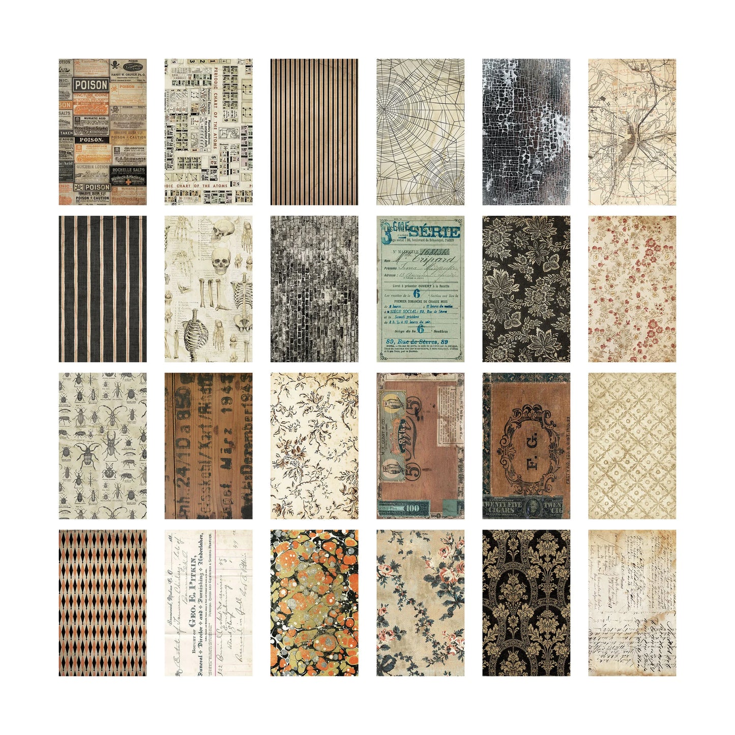 Idea-ology Tim Holtz Backdrops 6x10" - 24 Double-Sided Sheets