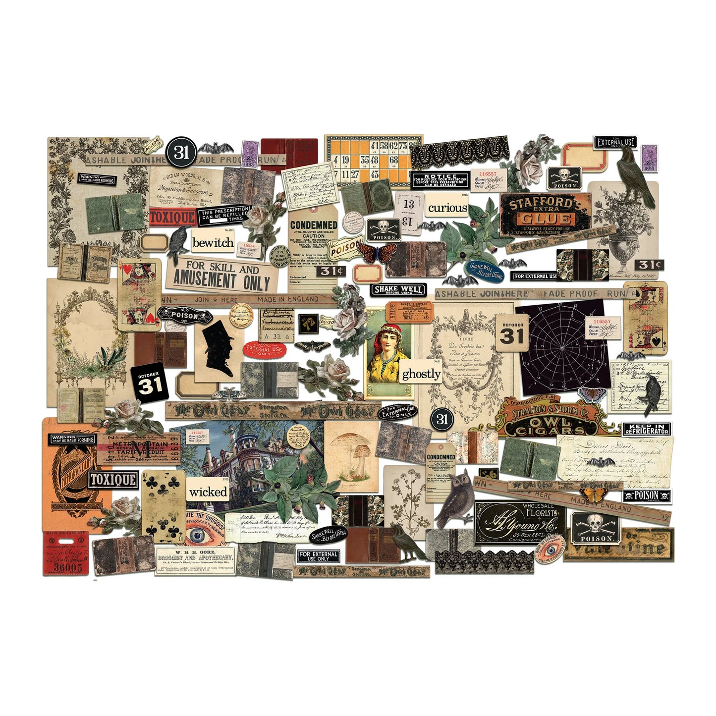 Idea-ology Tim Holtz Ephemera Pack (137 pcs)