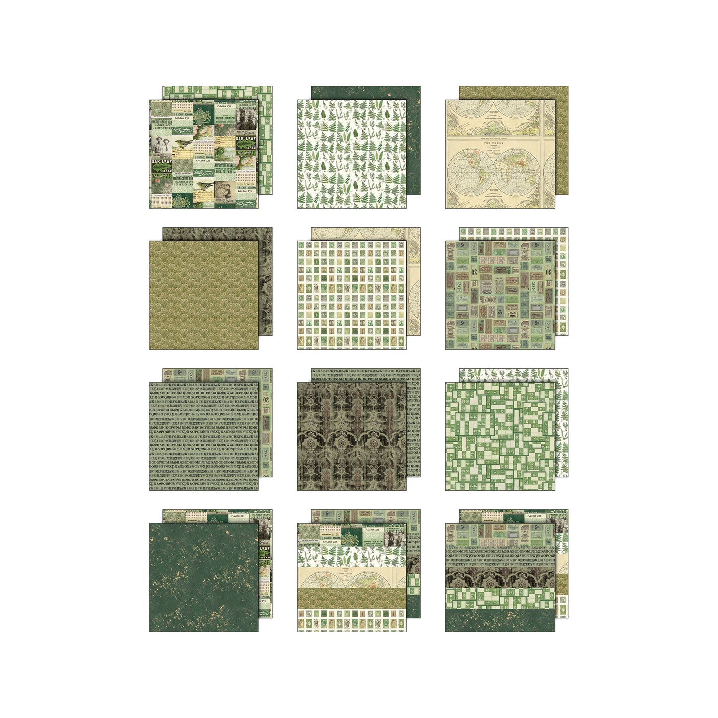 Tim Holtz idea-ology 8 x 8 Palette Paper Collection: Green Preorder*