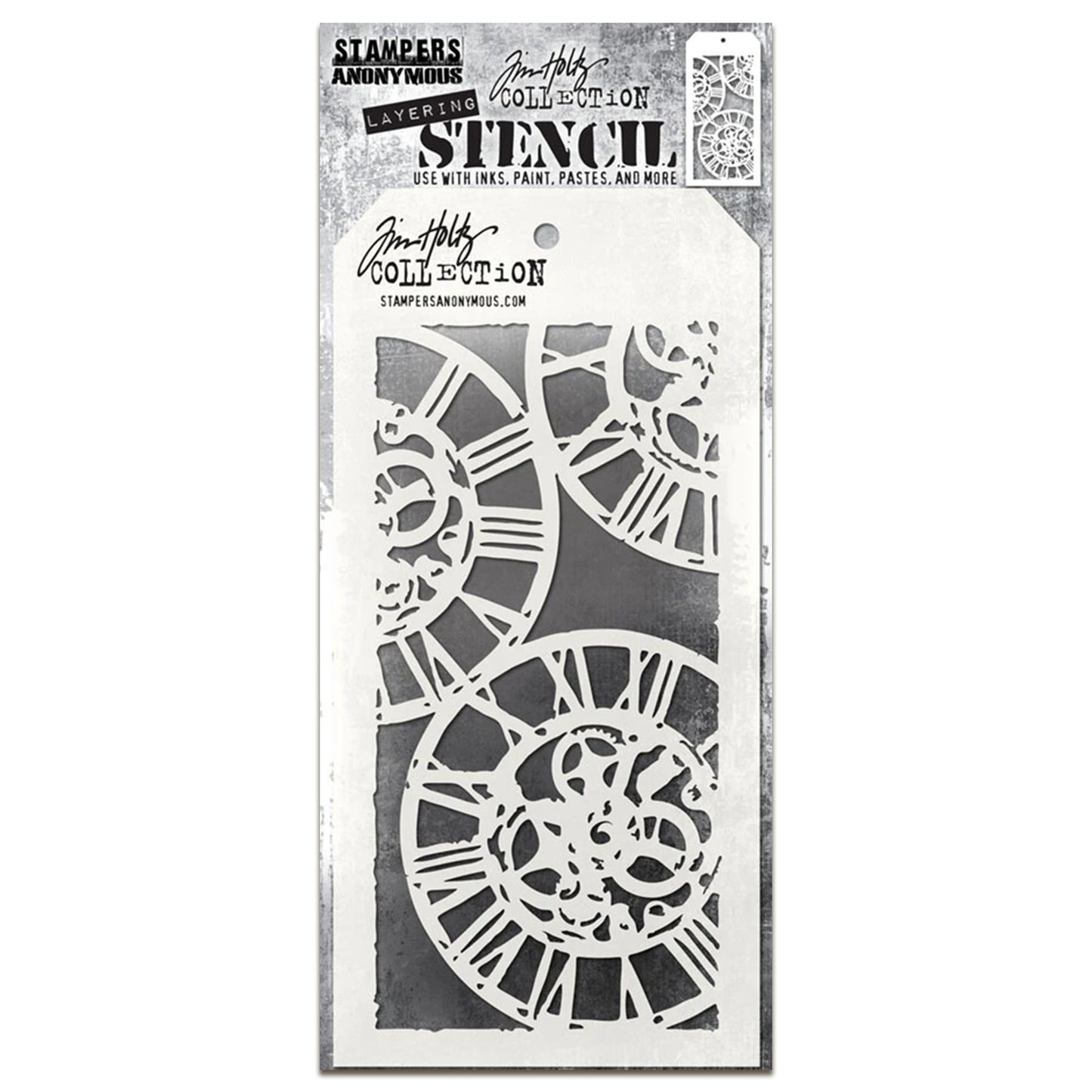 Stampers Anonymous Clockwork Tim Holtz Layering Stencil