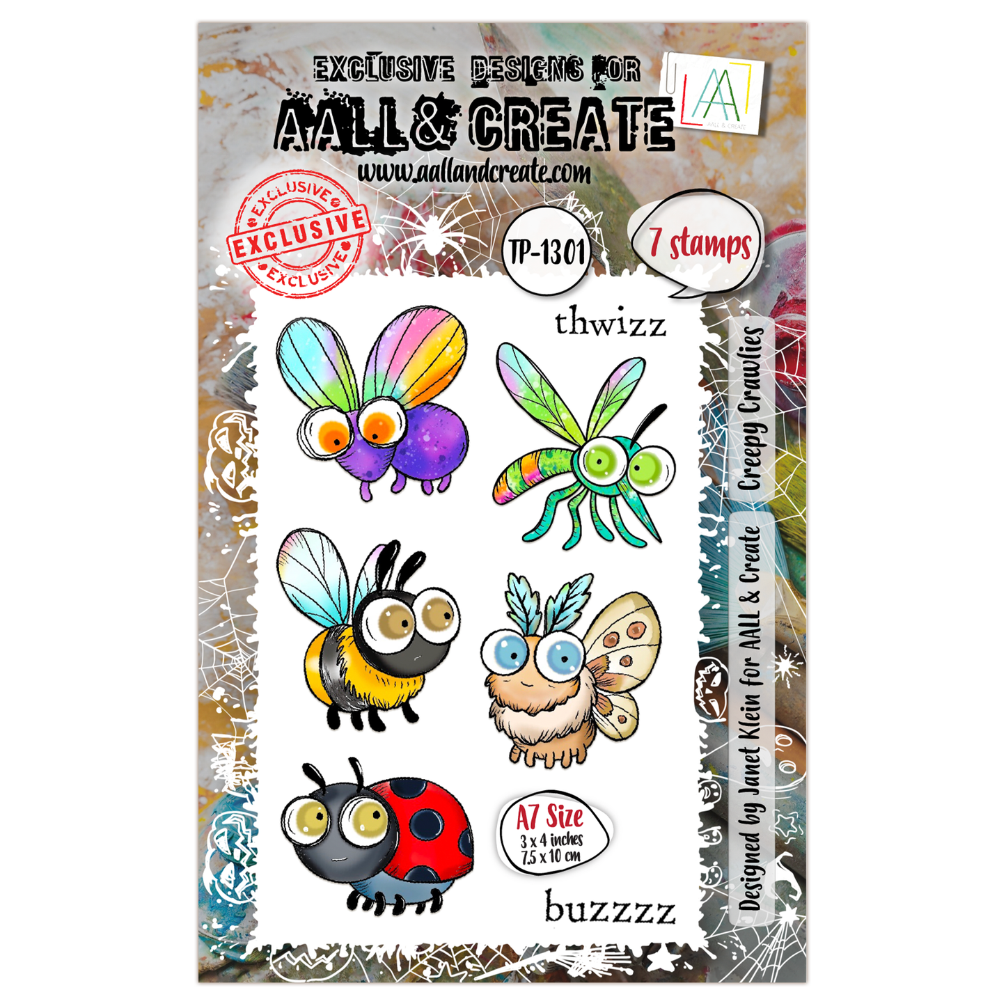 #TP-1301 - A7 Stamp Set - Creepy Crawlies