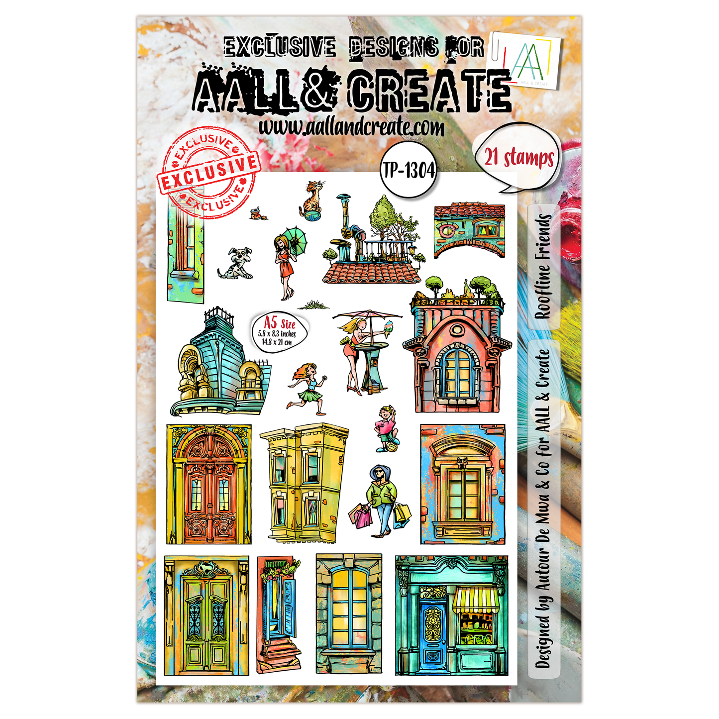 #TP-1304 - A5 Stamp Set - Roofline Friends
