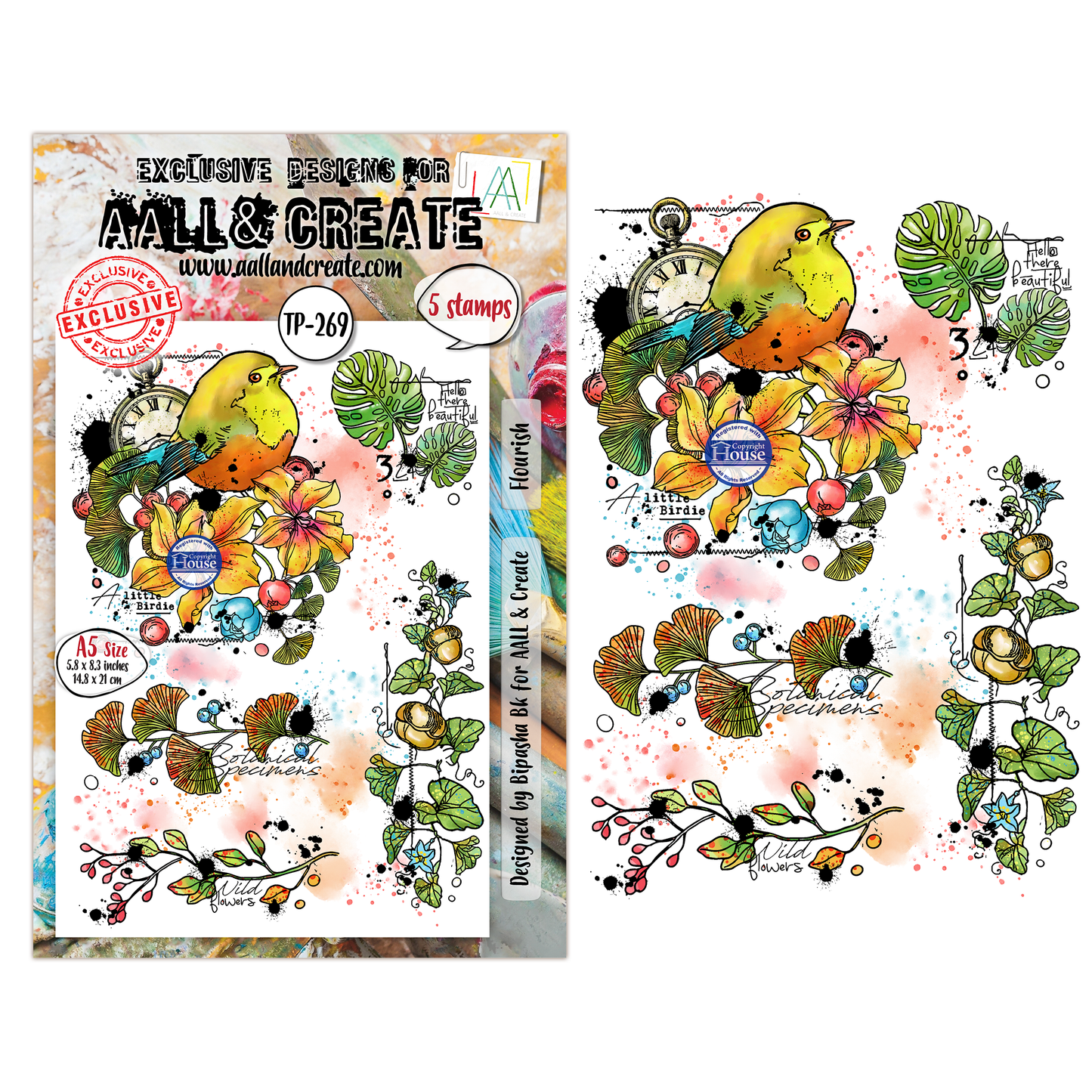 TP-269 - A5 Clear Stamp Set - Flourish
