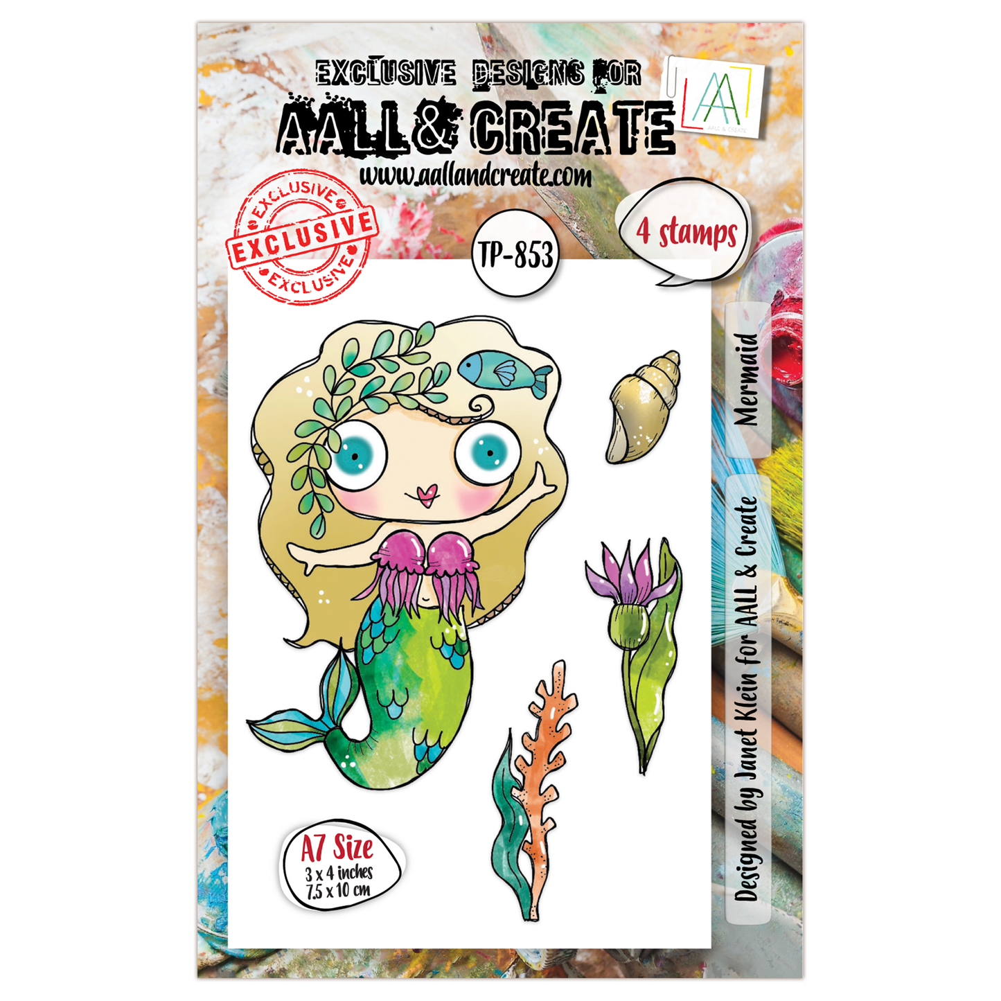 TP-853 - A7 Clear Stamp Set - Mermaid