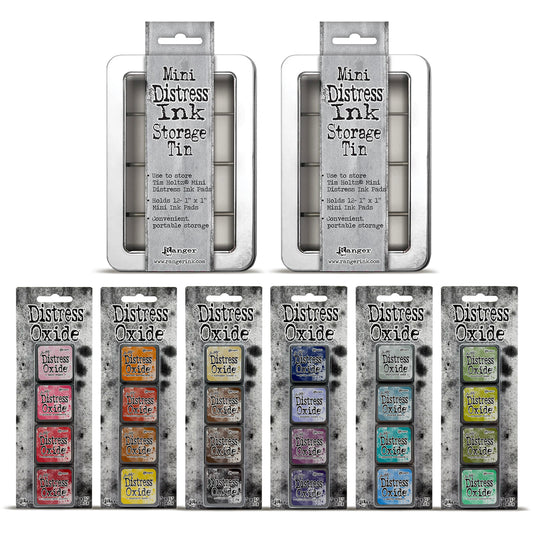 Ranger Tim Holtz Distress® Mini Oxide Ink Pads Kits 1-6 with 2 Storage Tins